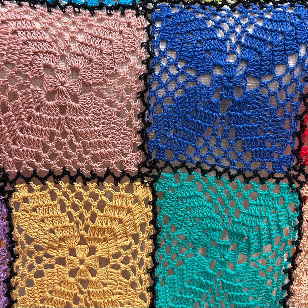 One of the kind Multicolor Zapotec crochet blouse from Oaxaca. - Picture 5 of 8